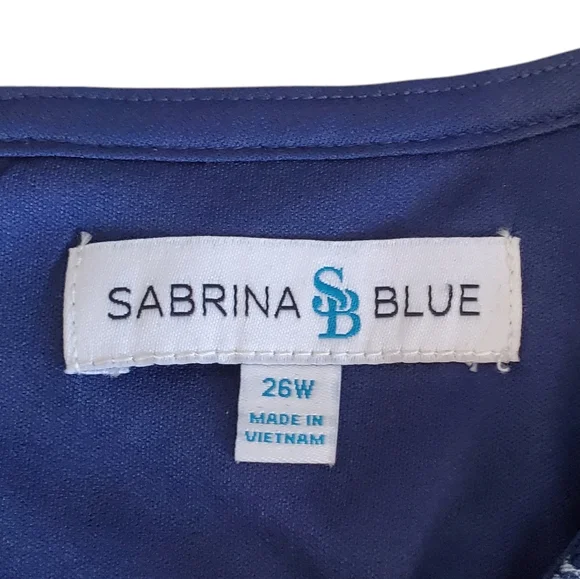 NWT Sabrina Blue Women's Dress Sleeveless Lace Size 26W - Picture 2 of 15